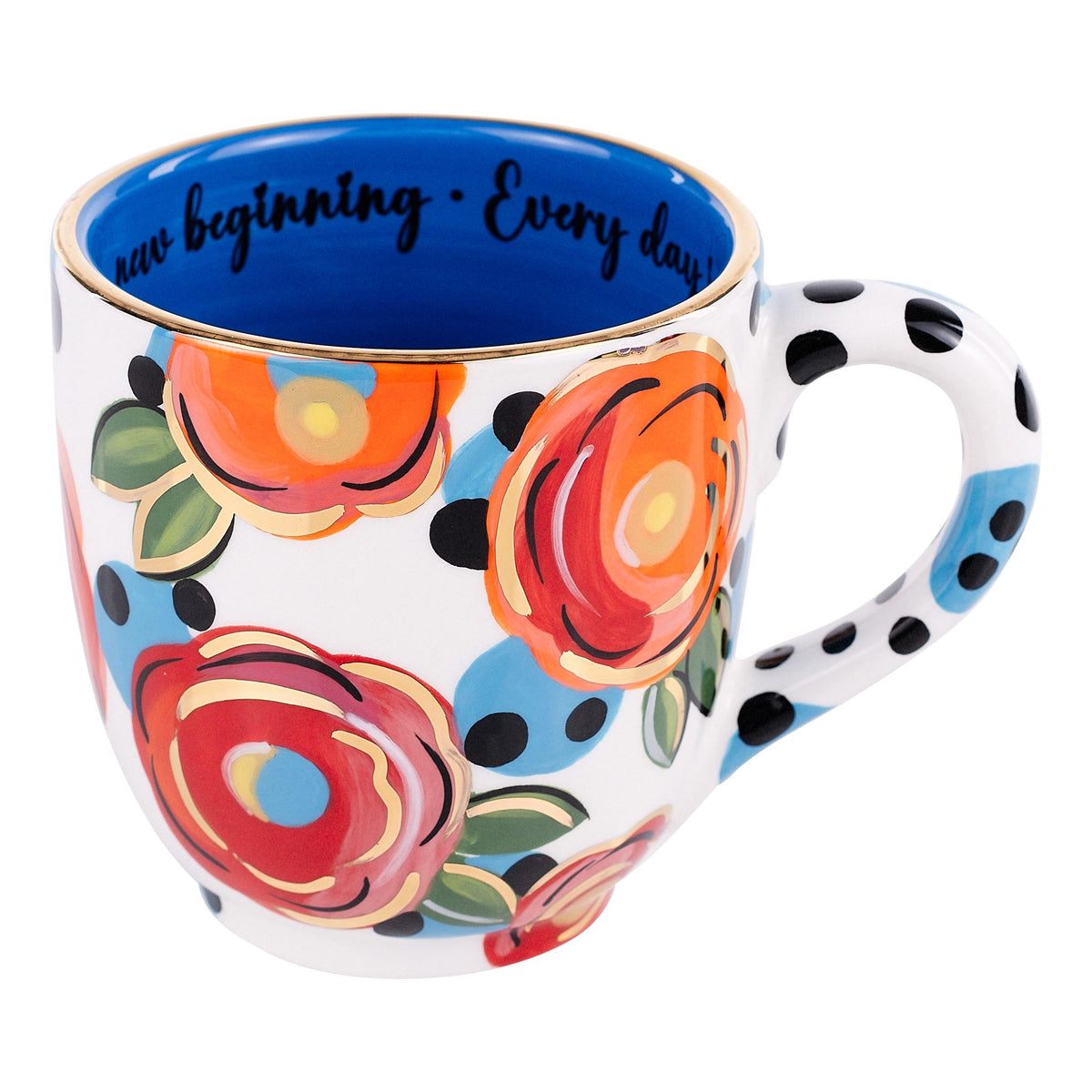 Polka Dot Flower Mug