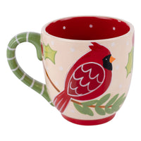 Cardinal Holly Christmas Mug