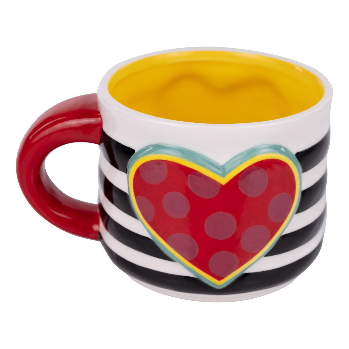Red Polka Dot Heart Striped Mug