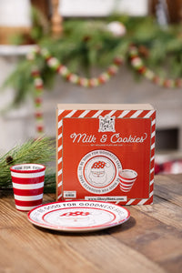 Santa Cookies and Milk Set