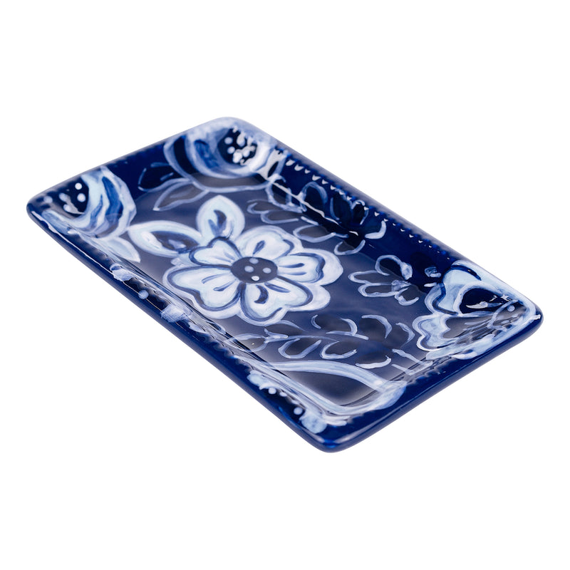 Blue & White Flower Trinket Tray