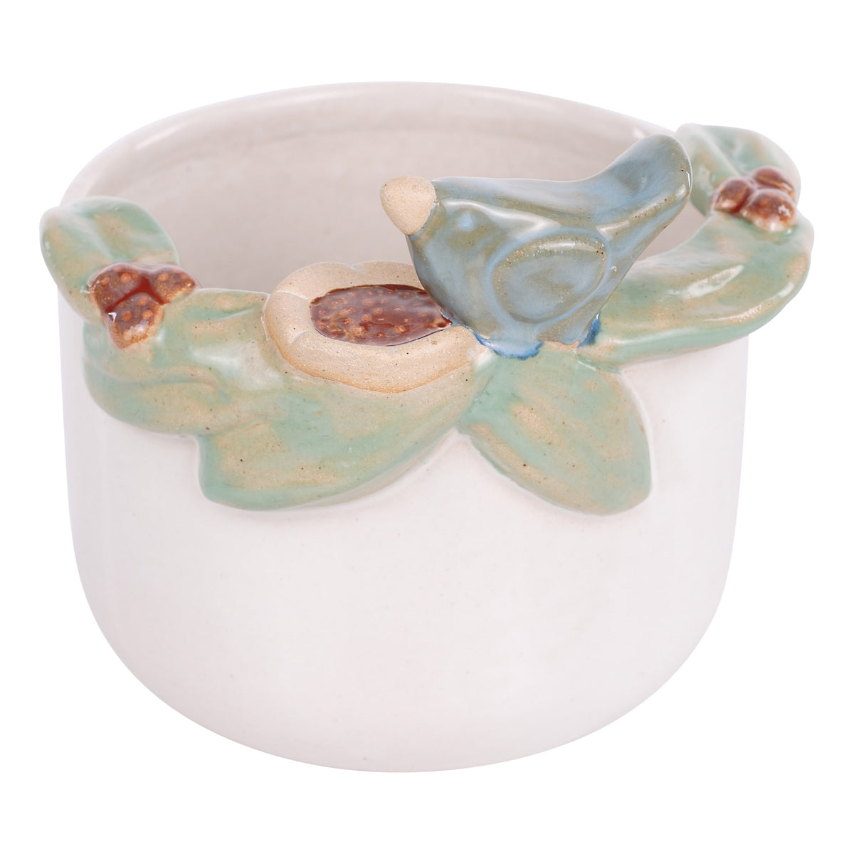 Blue Bird Flower Pot