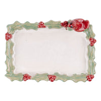 Cardinal Holly Trinket Tray