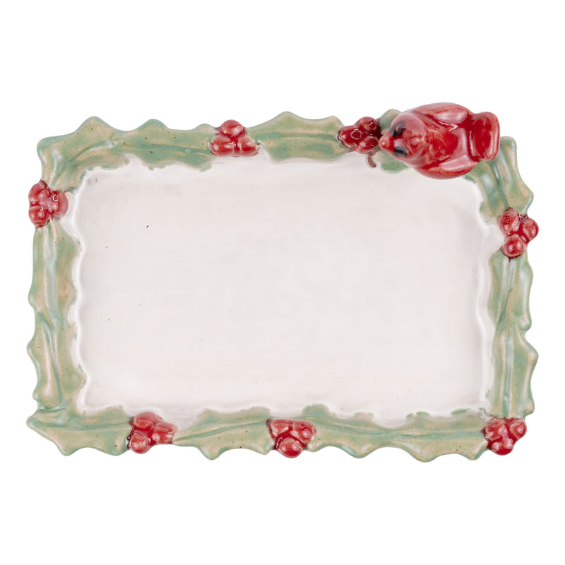 Cardinal Holly Trinket Tray