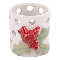 Cardinal Holly Votive Holder