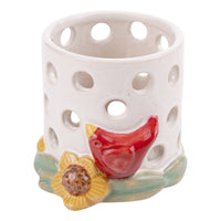 Red Bird Sunflower Votive Holder