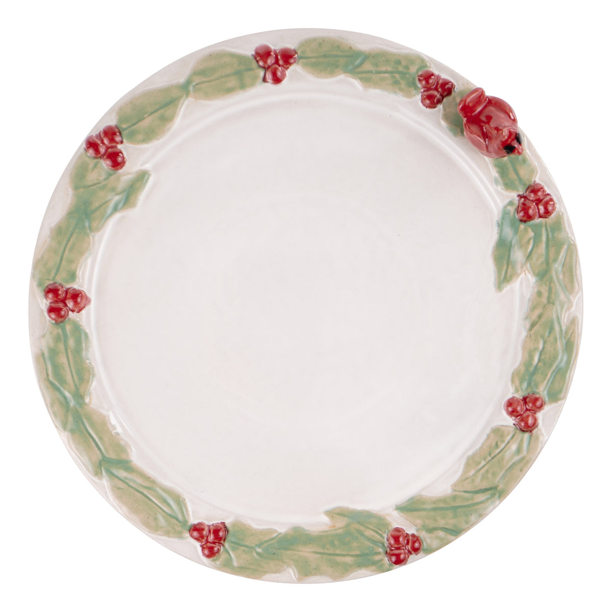 Cardinal Holly Round Platter