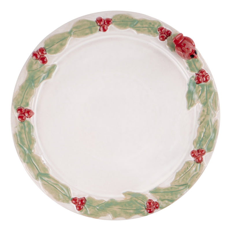Cardinal Holly Round Platter