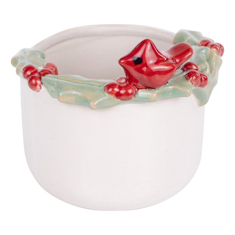 Cardinal Holly Flower Pot
