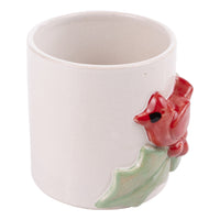 Cardinal Holly Vase