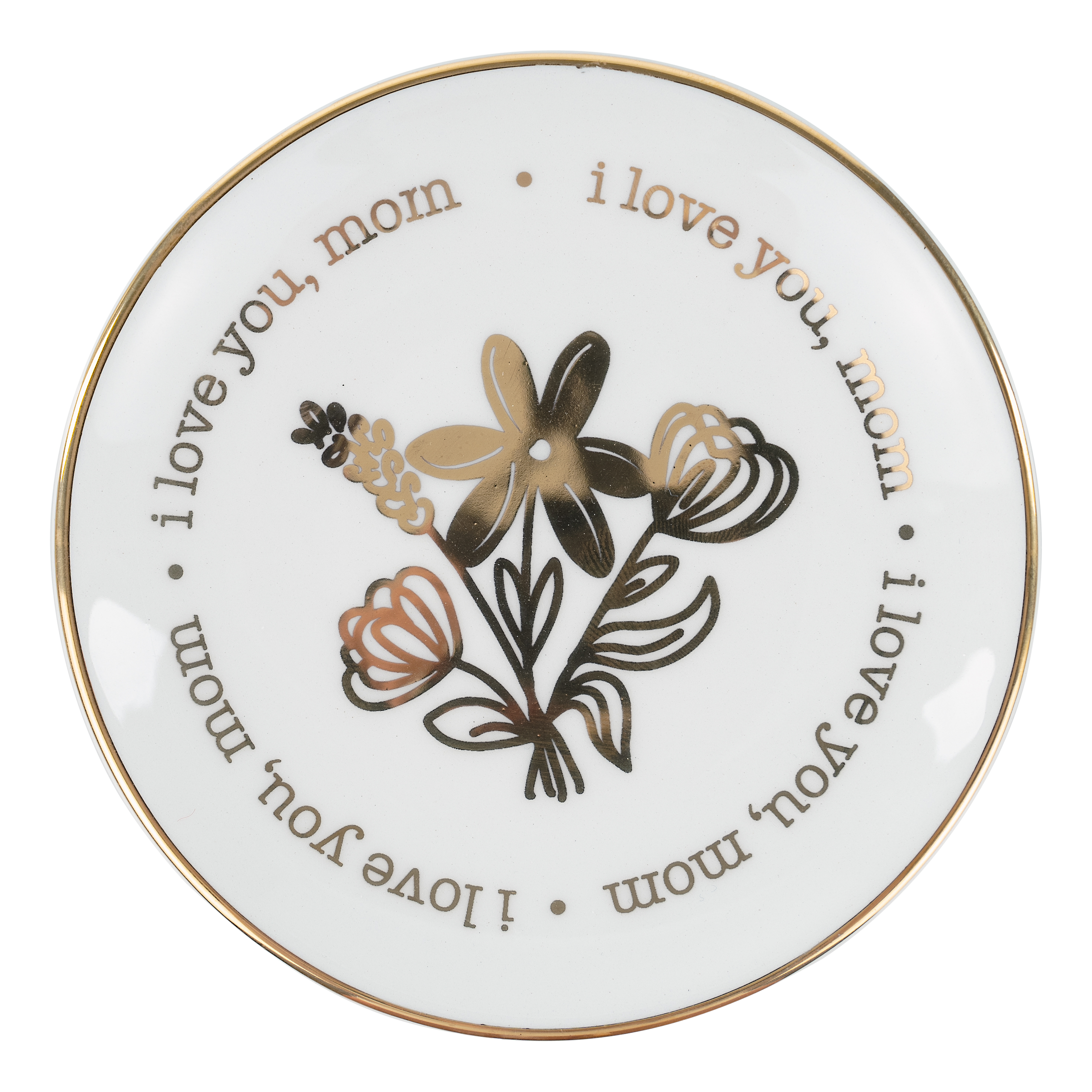 Celebrate Mom's Love with Our I Love You Mom Gold Trinket Tray Celebrate Mom's Love with Our I Love You Mom Gold Trinket Tray