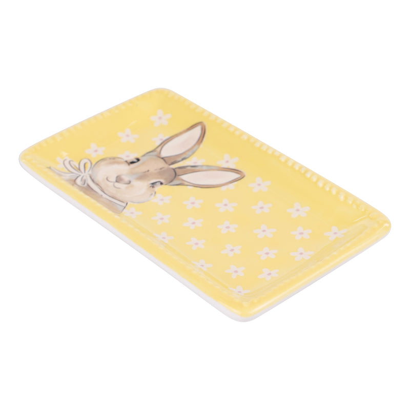 Sweet Bunny Flowers Trinket Tray