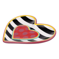 Polka Dot Heart Striped Trinket Tray