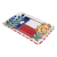 Texas Flag and Yellow Rose Trinket Tray