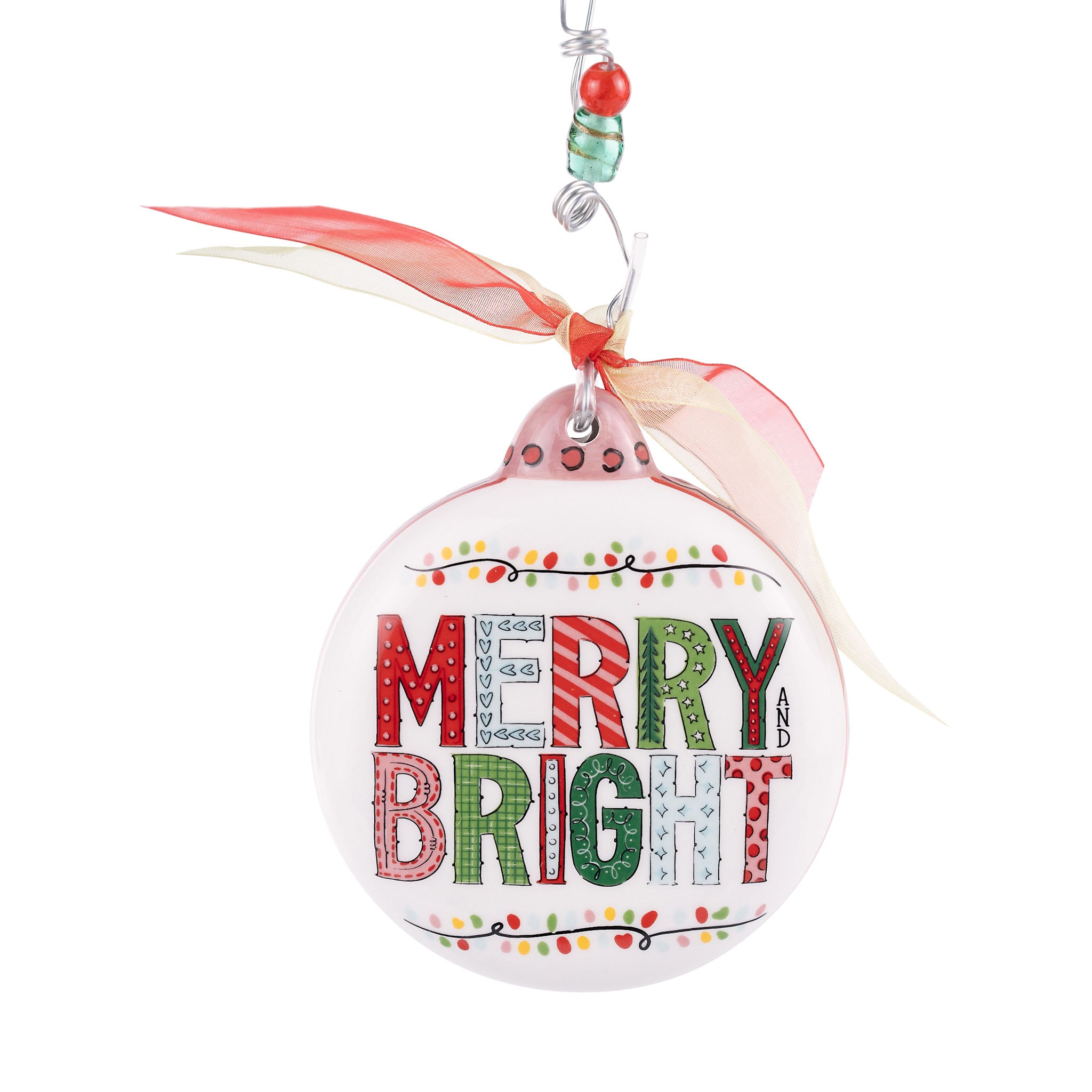Colorful Merry and Bright Puff Ornament - Thumbnail 3