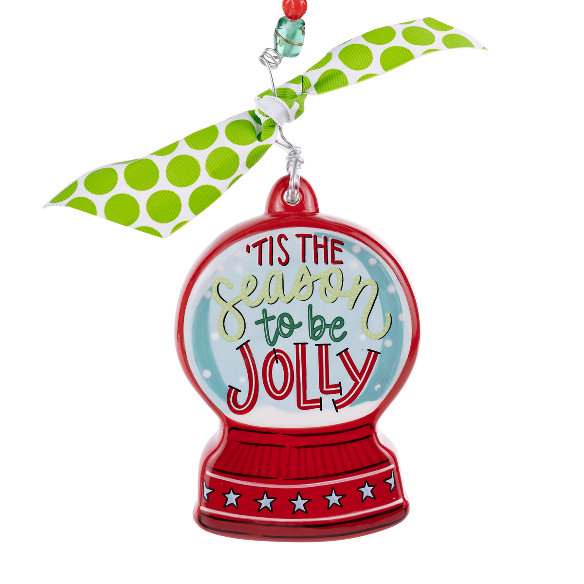 Tis the Season to Be Jolly Snowglobe Puff Ornament