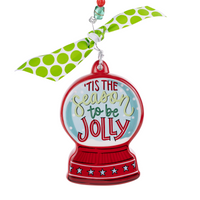 Tis the Season to Be Jolly Snowglobe Puff Ornament