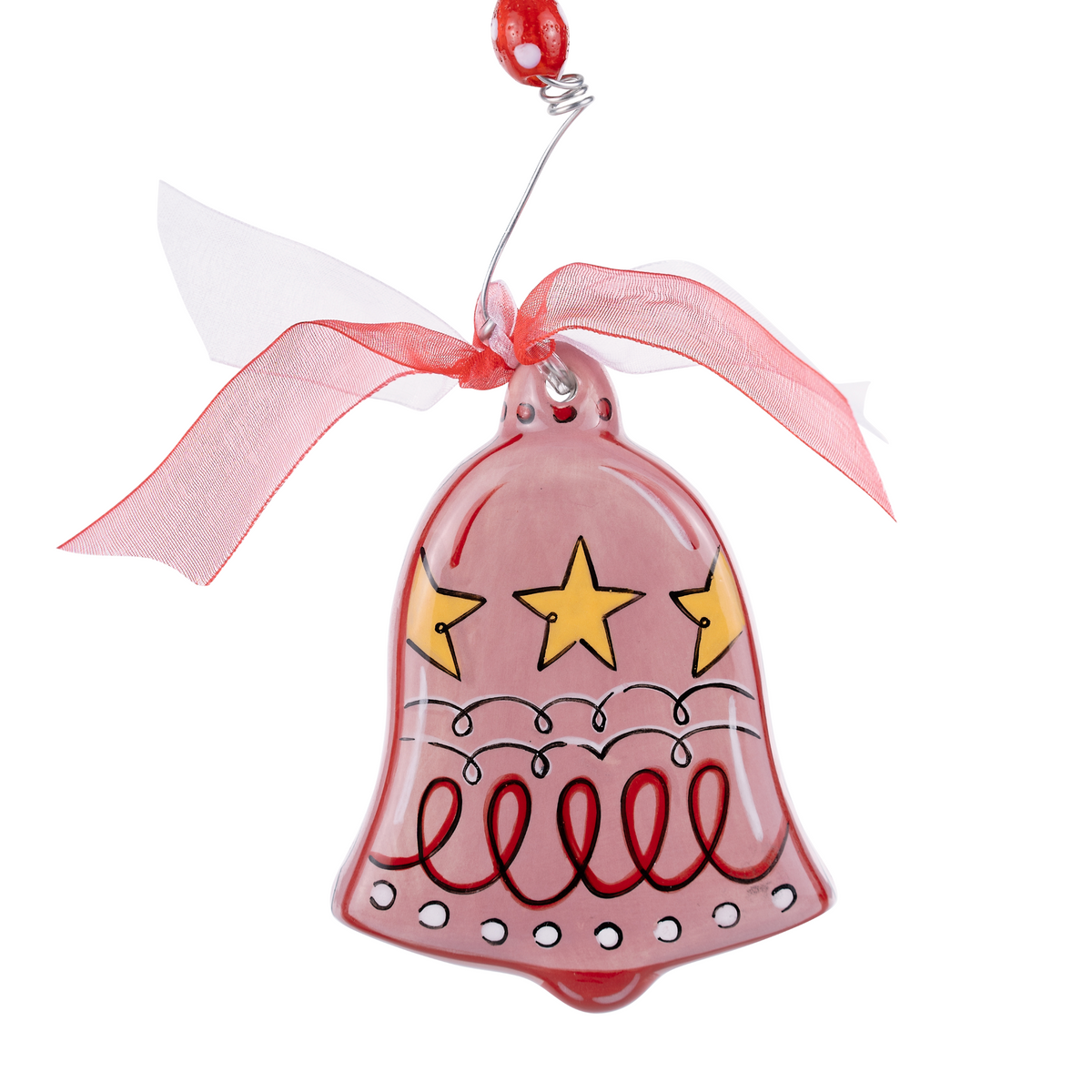Pink Stars Puff Bell Ornament