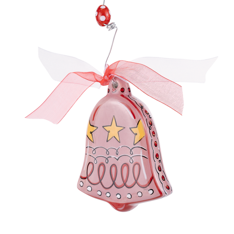 Pink Stars Puff Bell Ornament