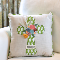 Cross Blessed Flower Pillow