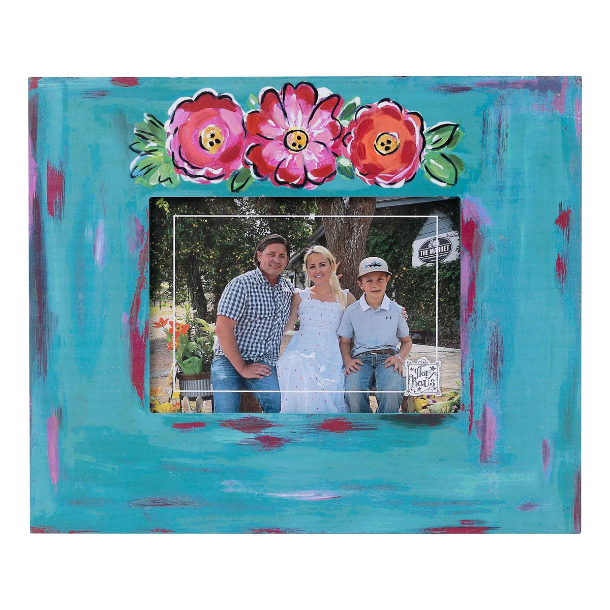 Triple Flower Turquoise Frame