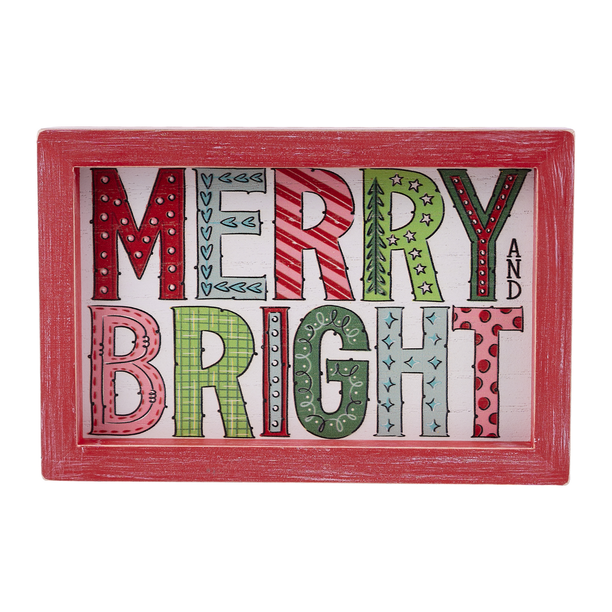 Colorful Merry and Bright Small Framed Board