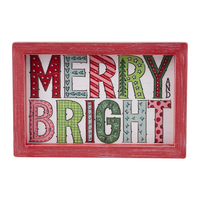 Colorful Merry and Bright Small Framed Board