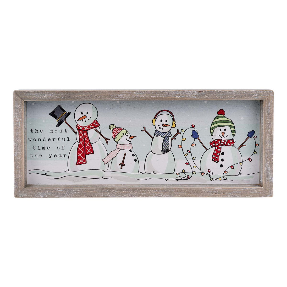 Most Wonderful Time of Year Snowman Framed Board