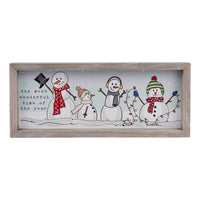 Most Wonderful Time of Year Snowman Framed Board