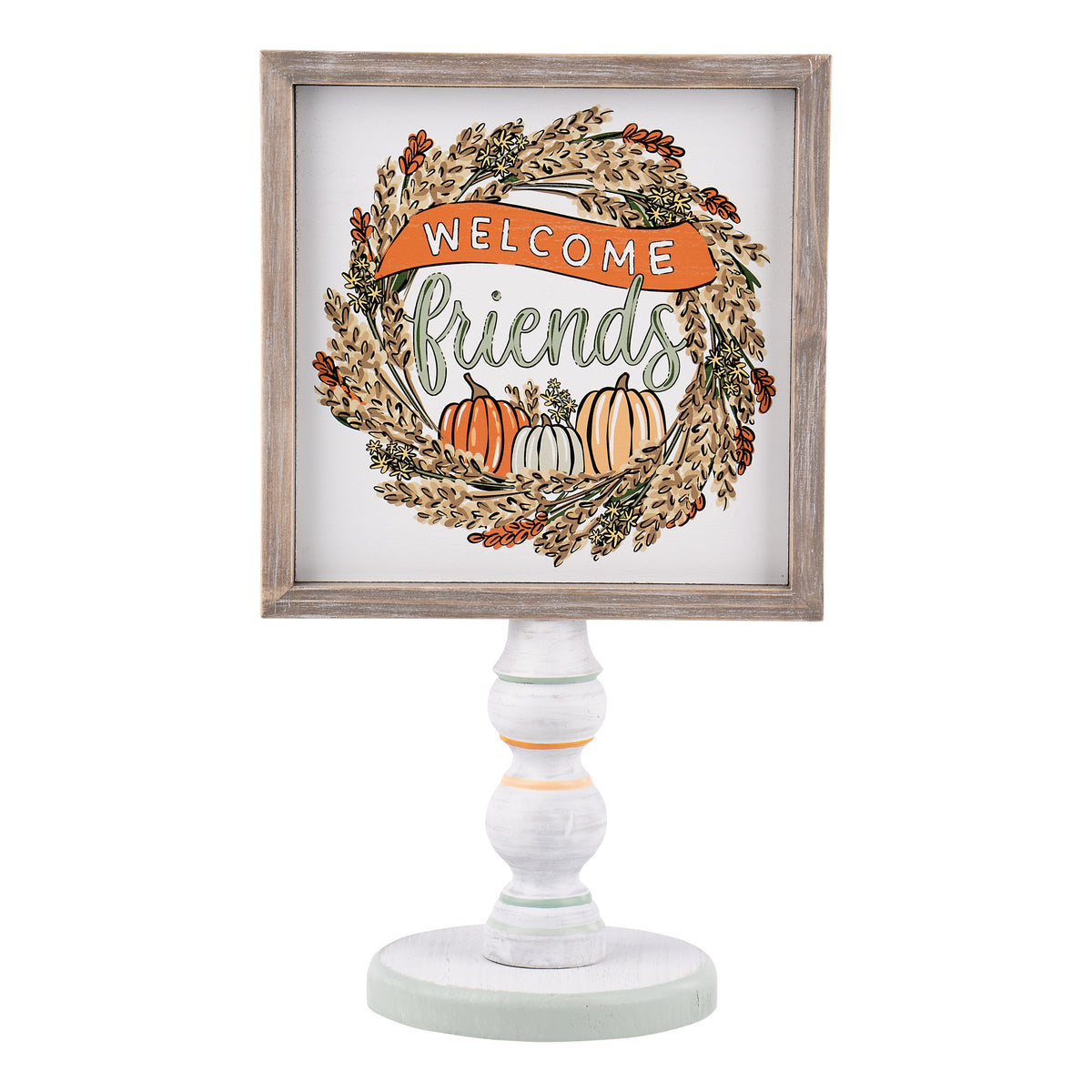 Fall Wreath Welcome Friends Stand