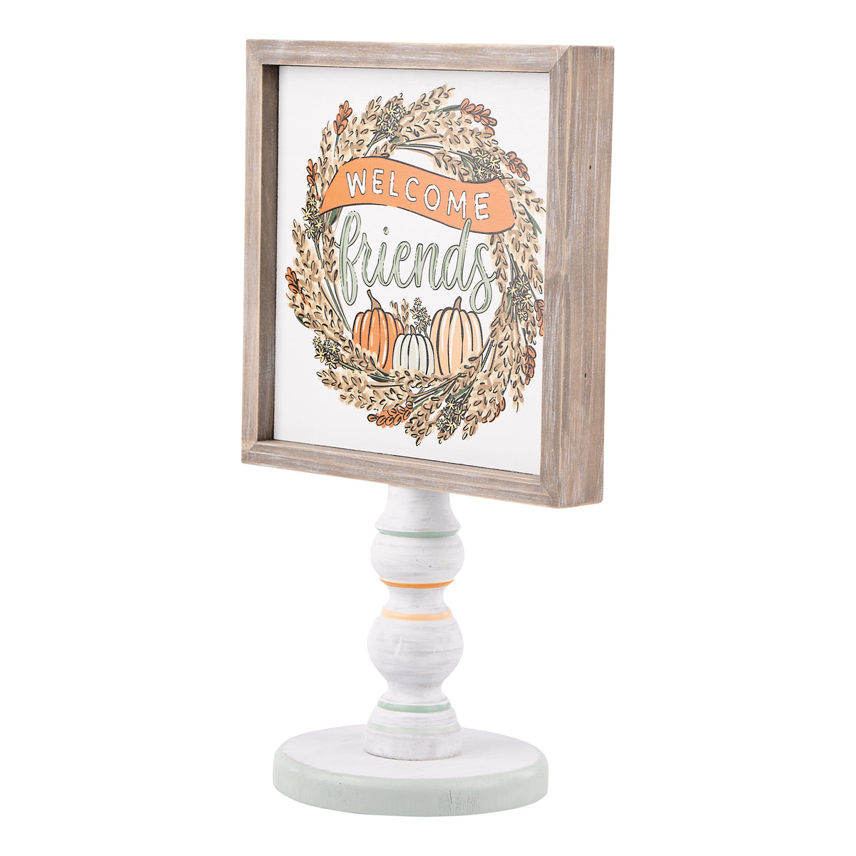 Fall Wreath Welcome Friends Stand