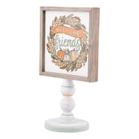 Fall Wreath Welcome Friends Stand