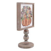 Pumpkin Floral Wood Stand
