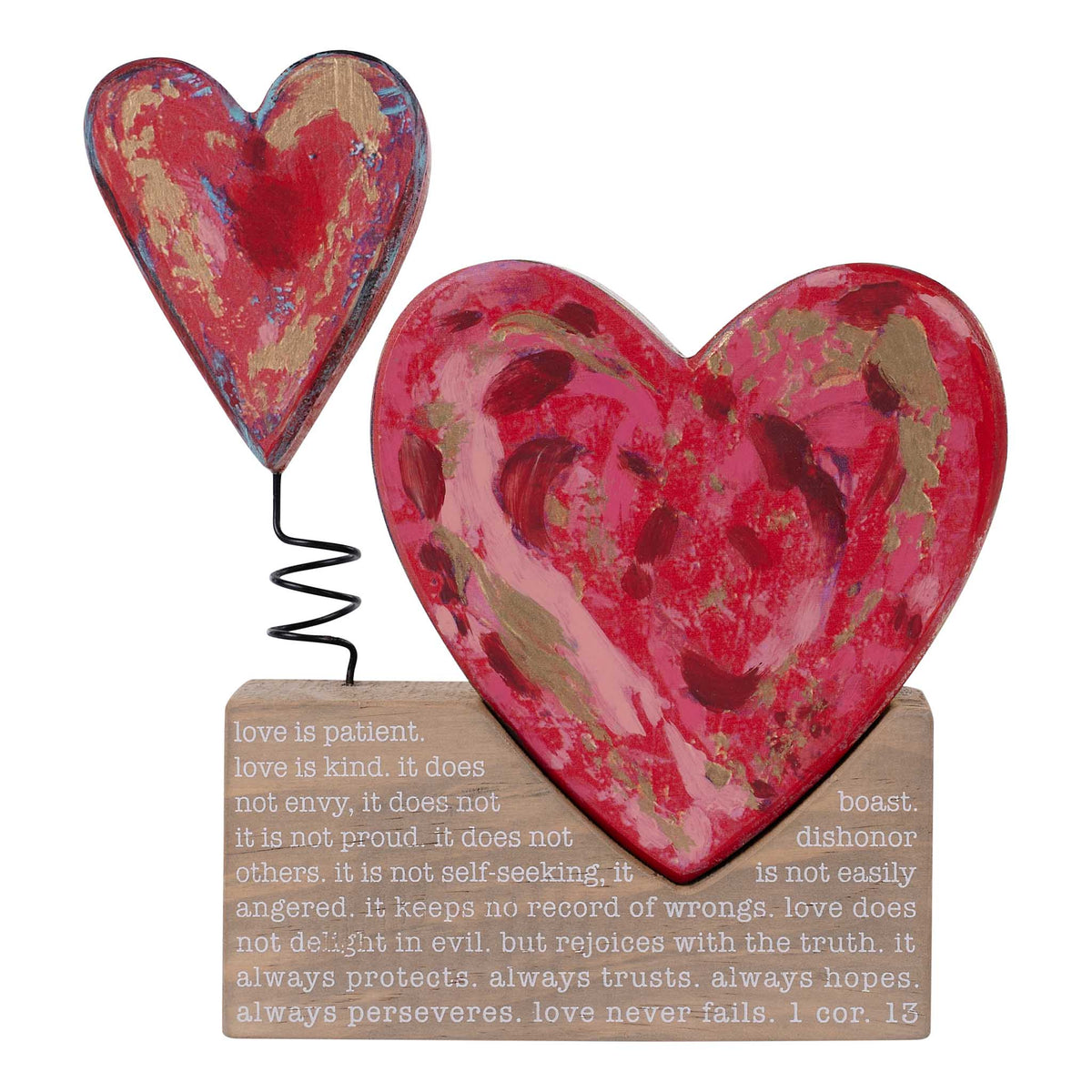 Two Hearts Wood Block