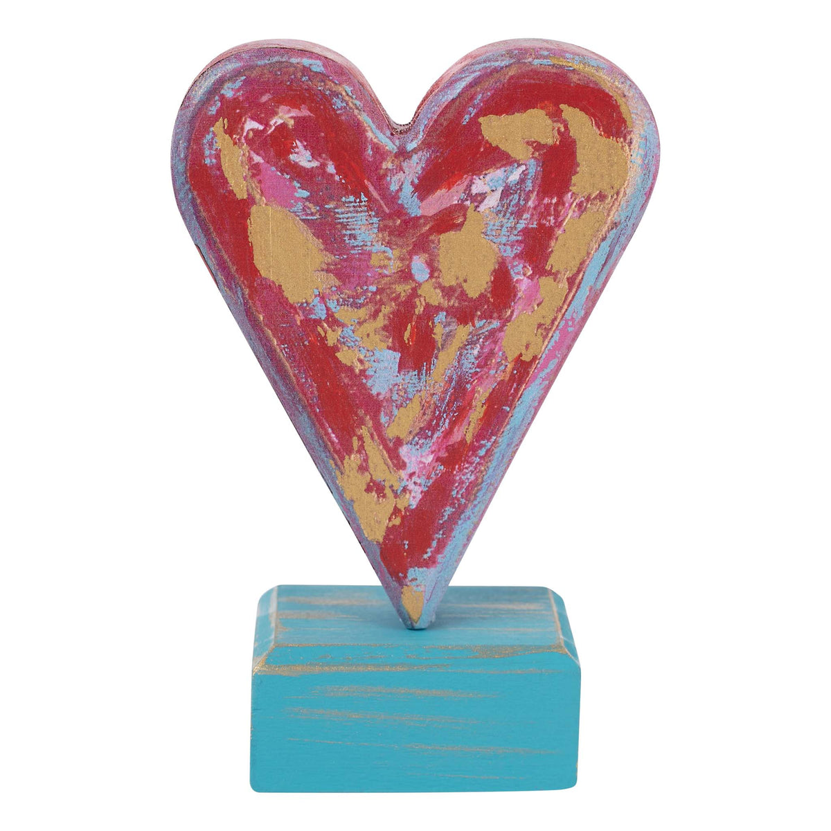 Heart on Turquoise Block