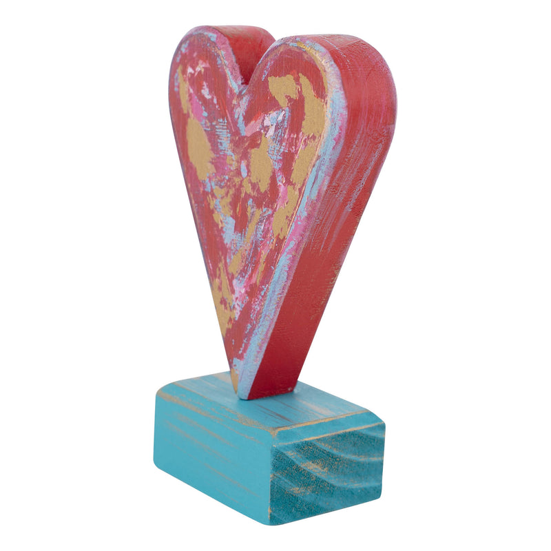 Heart on Turquoise Block
