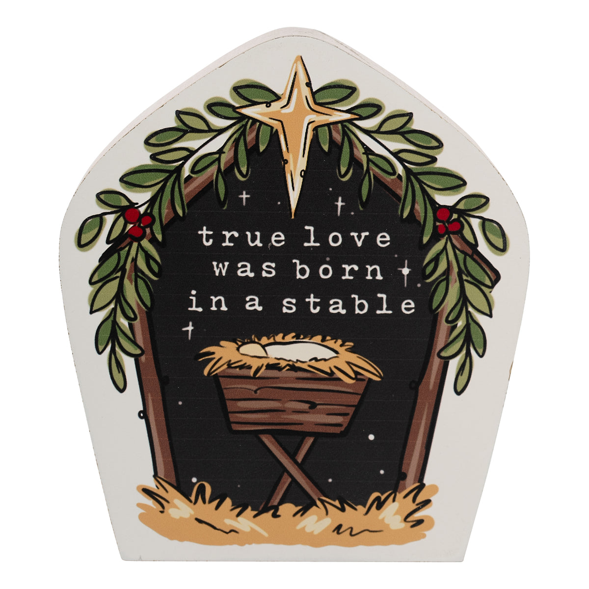 True Love Born in a Stable Wood Block