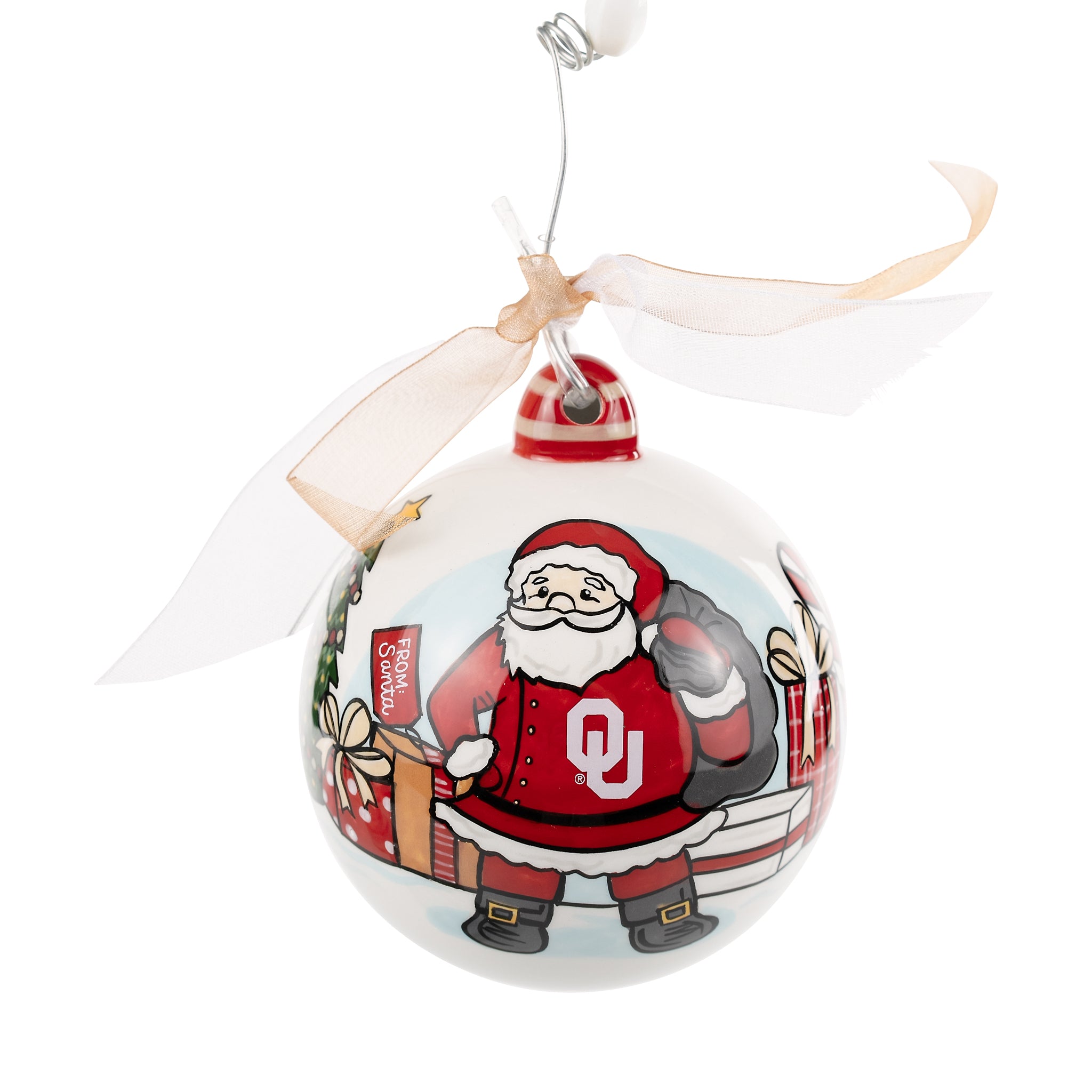 Spread Sooner Cheer With A Merry Christmas Oklahoma Santa Ornament