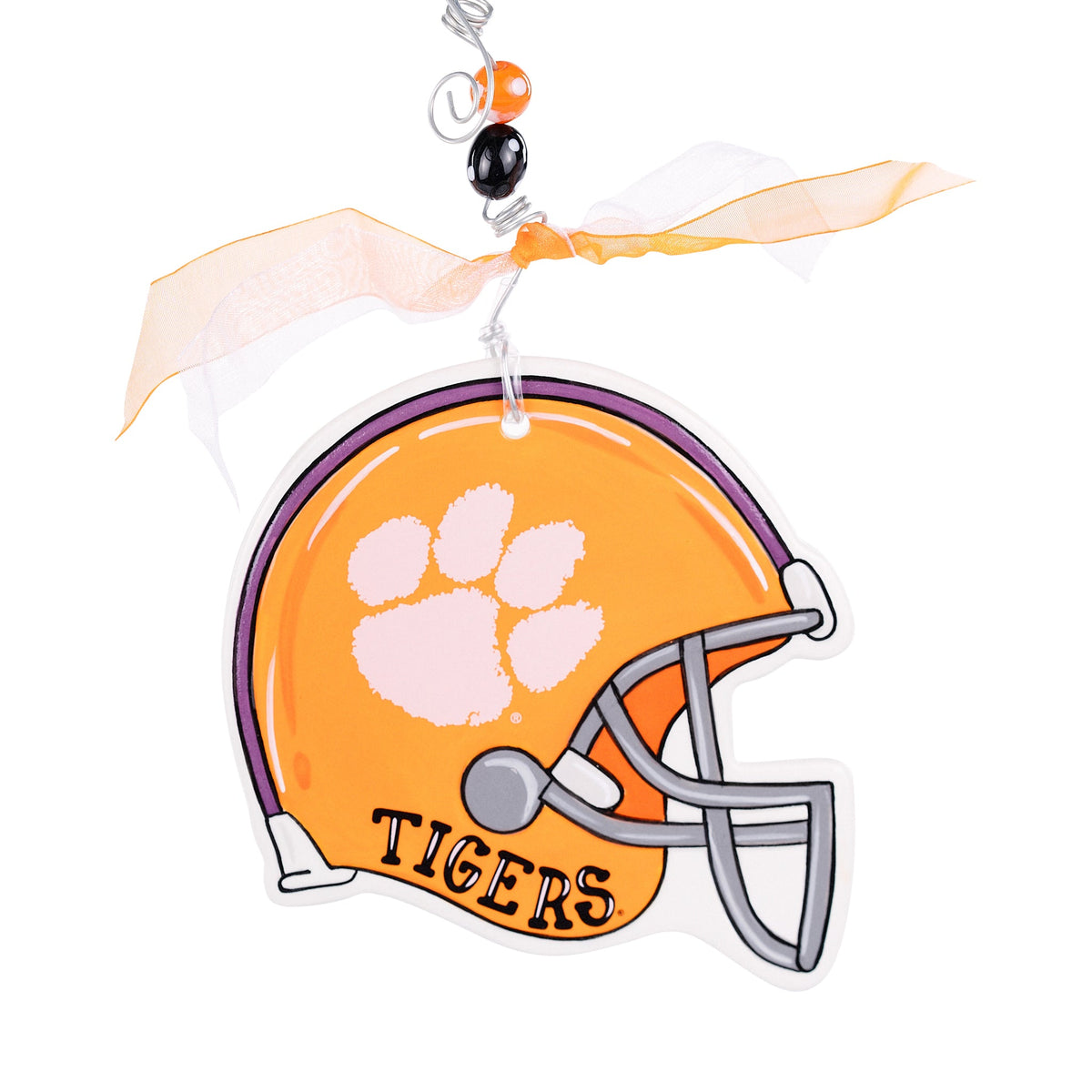 clemson university football helmets Cheer On Clemson With An Adorable Tigers Helmet Flat Ornament – GLORY HAUS