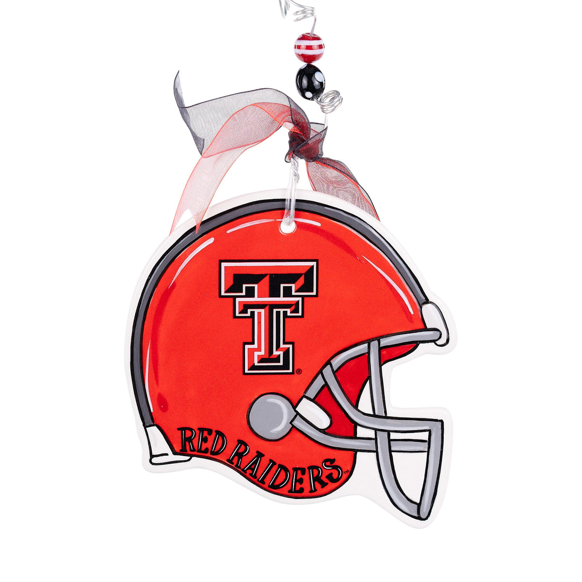 christmas football helmet Cheer On Texas Tech With An Adorable Red Raiders Helmet Flat Ornament – GLORY HAUS