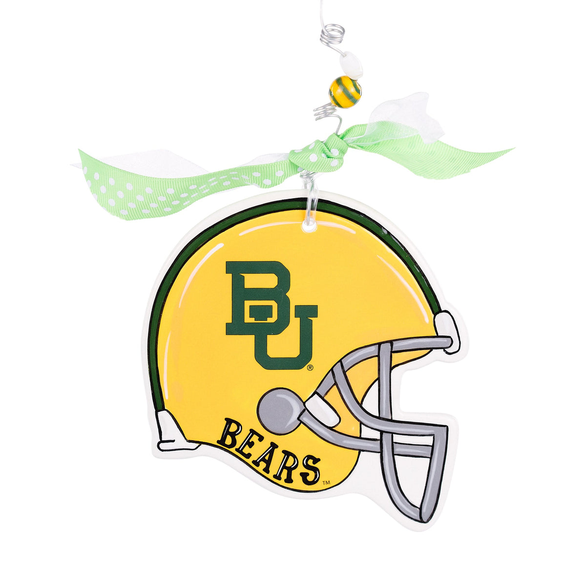b love on football helmets Baylor Helmet Flat Ornament