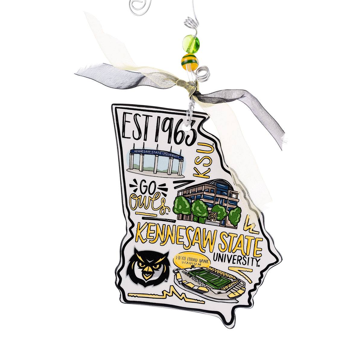 Kennesaw State Collage Flat Ornament