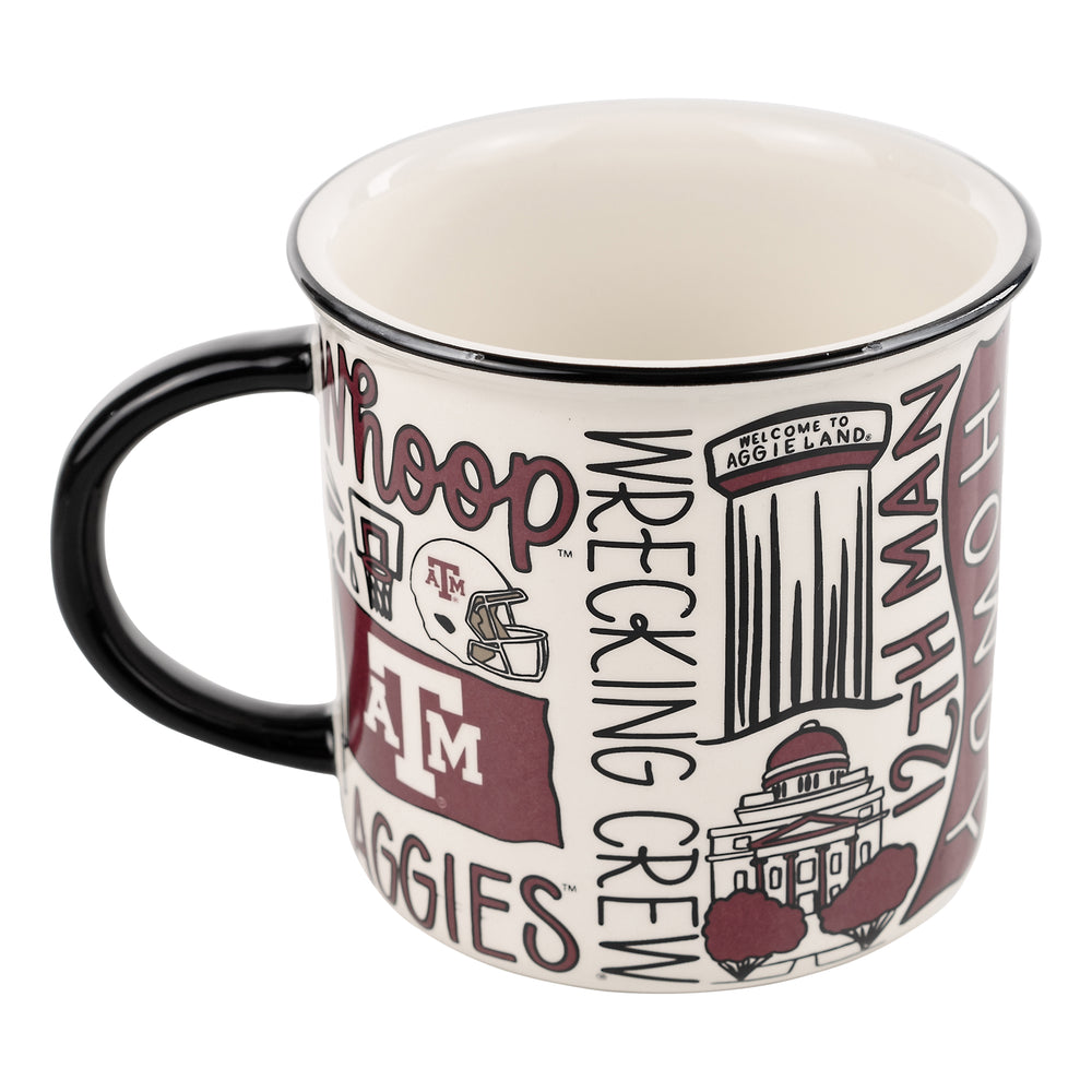 Cheer on the Aggies With A Texas A&M Collage Campfire Mug Full of Spirit