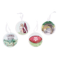 Texas A&M  Ornament Set/4
