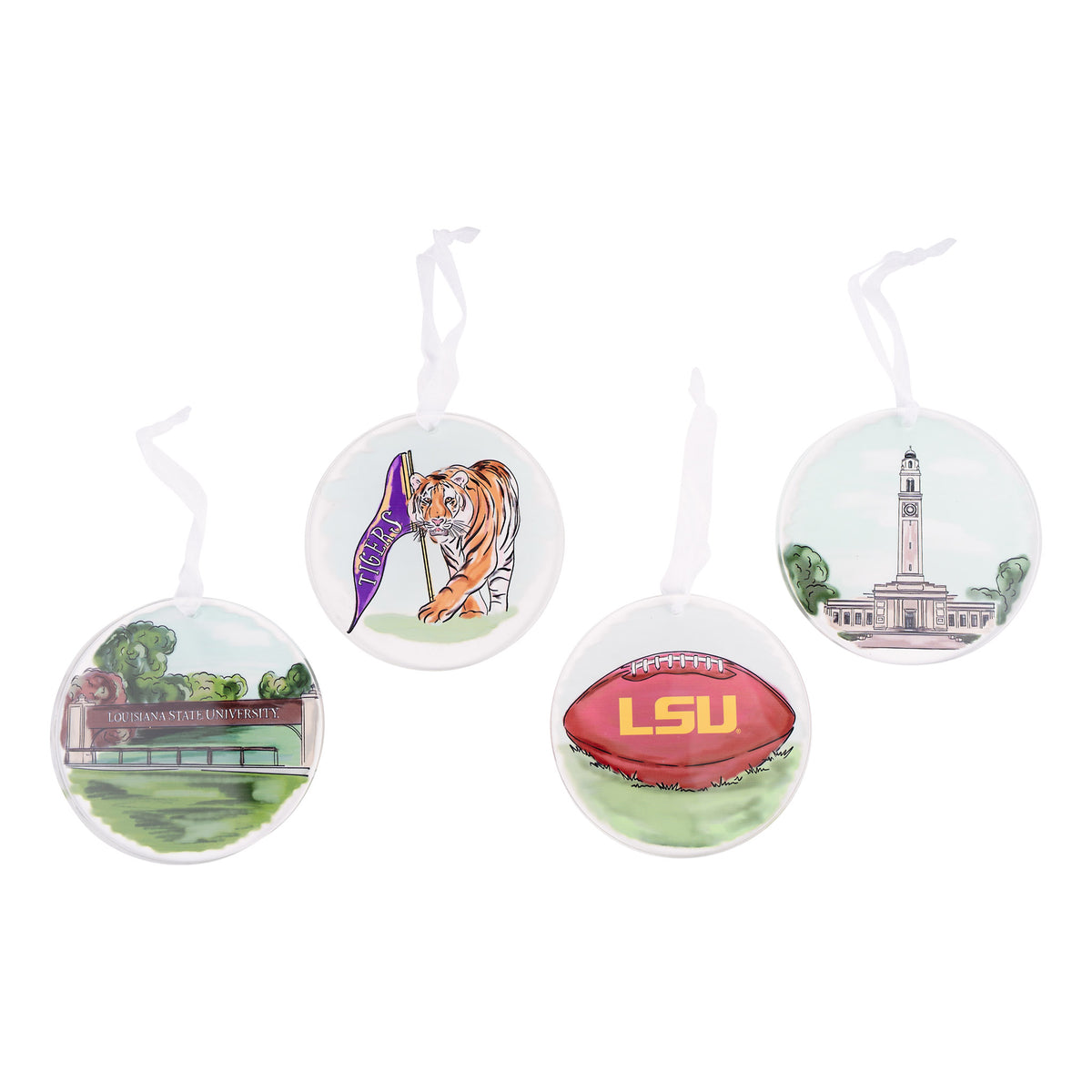 LSU  Ornament Set/4