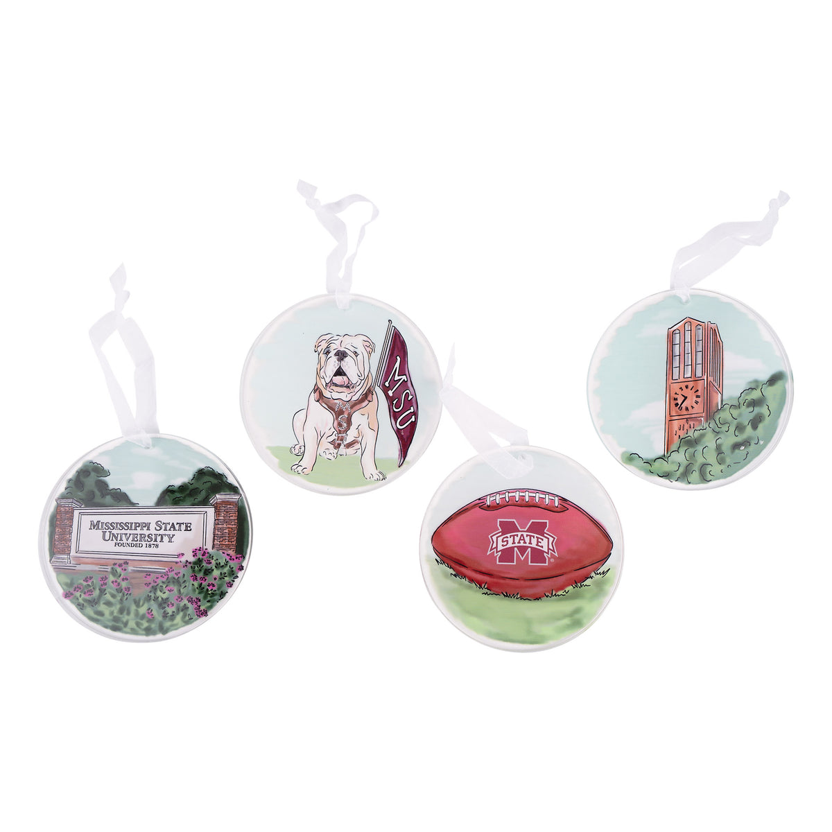 Mississippi State  Ornament Set/4