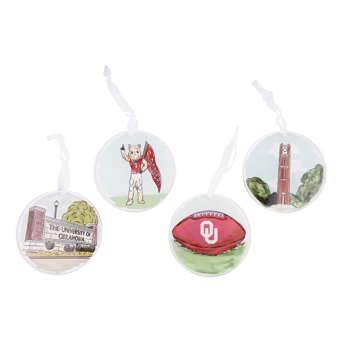 Oklahoma  Ornament Set/4