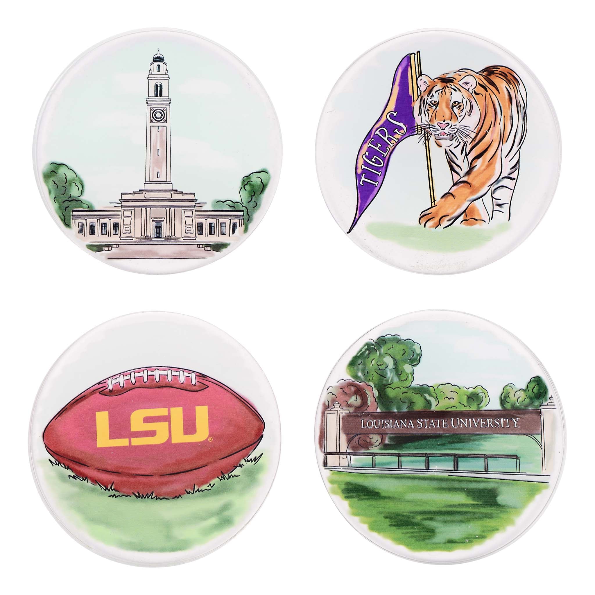 View Our Cute LSU Coaster Set of 4! Geaux Tigers! – GLORY HAUS