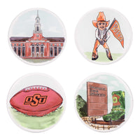 Oklahoma State  Coaster Set/4