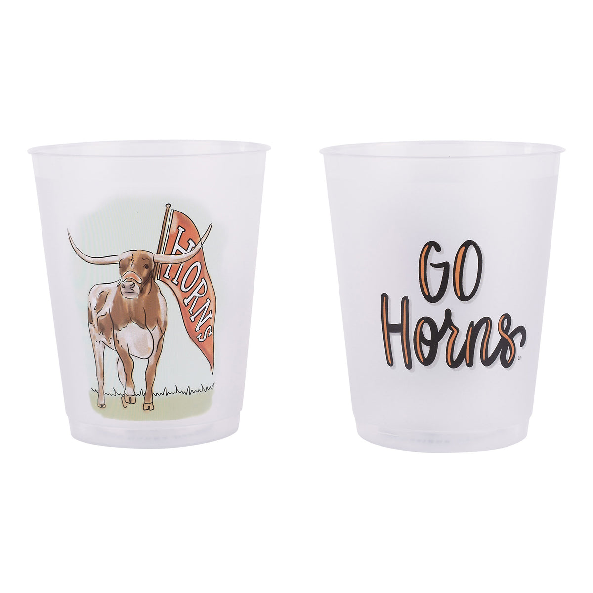 Texas  Mascot Frosted Cups Set/8